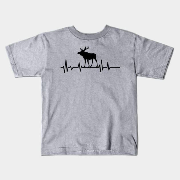 moose hertbeat ,moose lovers Kids T-Shirt by mezy